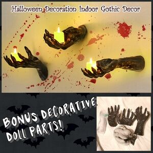 Gothic Hand Candle Holders wall decor